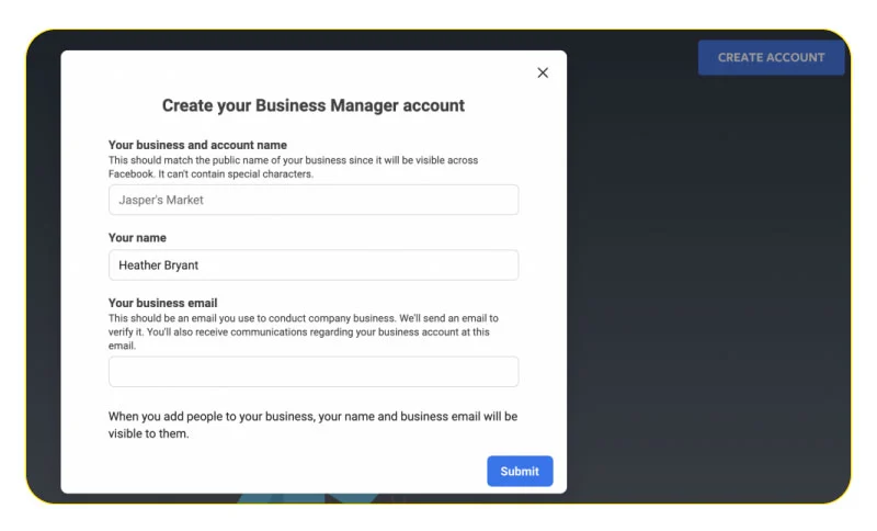 how to set up an account for facebook ads manager