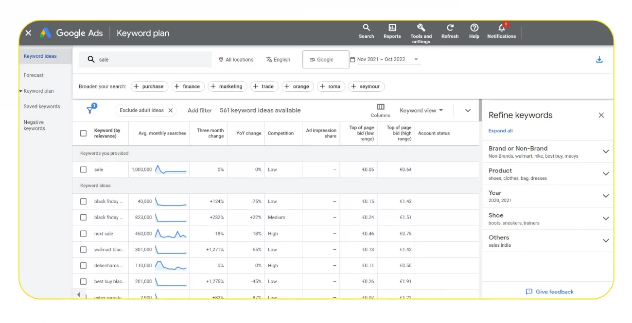 Google Ads Keyword Planner is one of the best tools that you can check competitors 