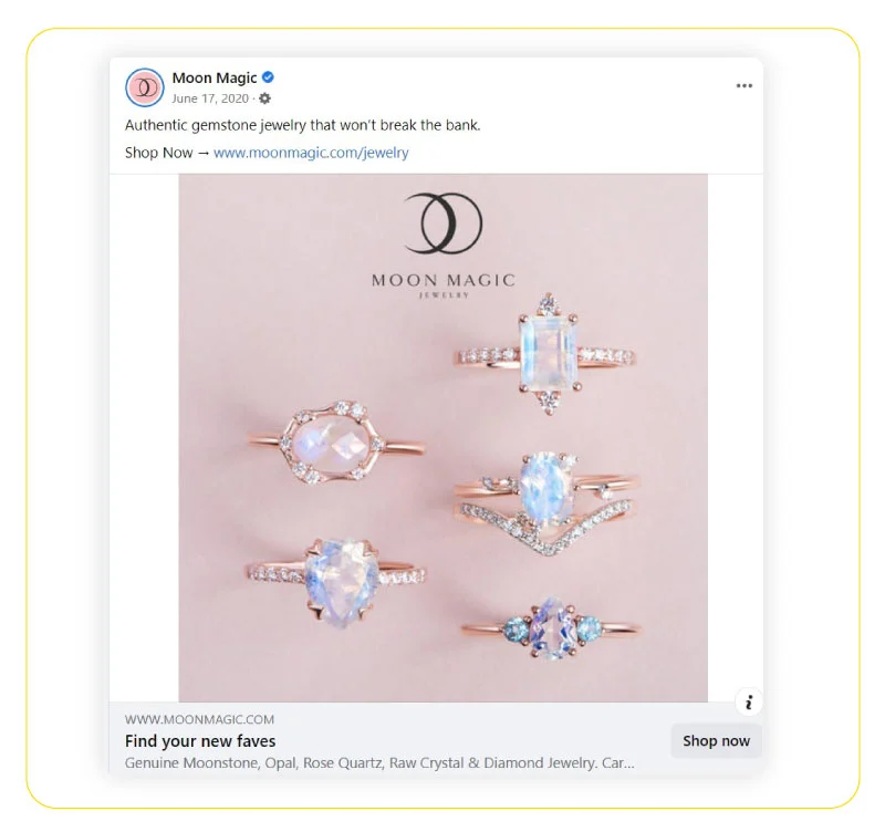 moon magic ecommerce fb ads example