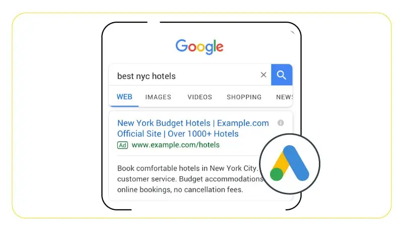 Google search ads is one of the best native advertising examples 