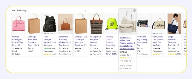 google shopping ads