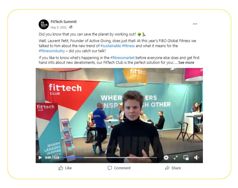 FitTech Co. Fitness App is one of facebook ad examples